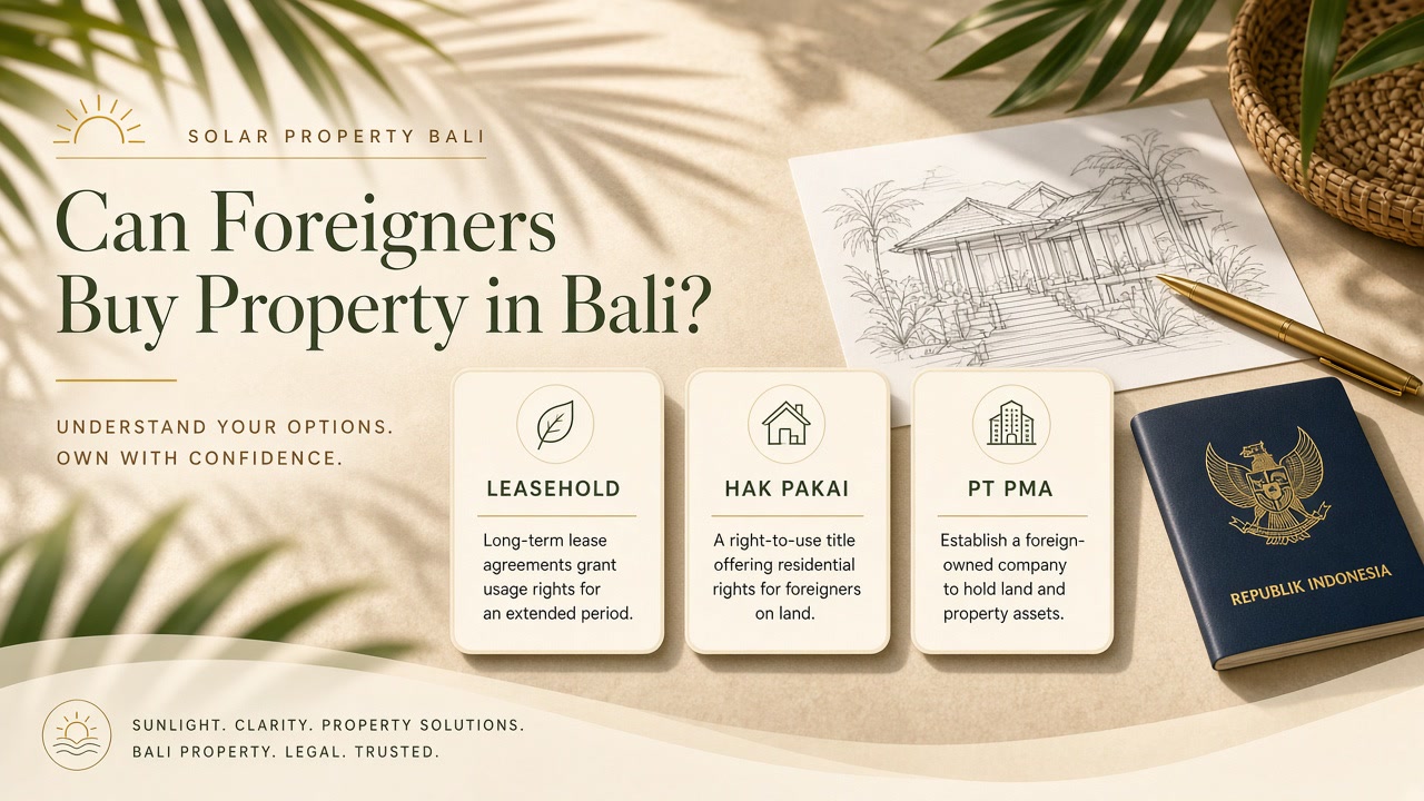 Foreign buyer reviewing Bali property title options