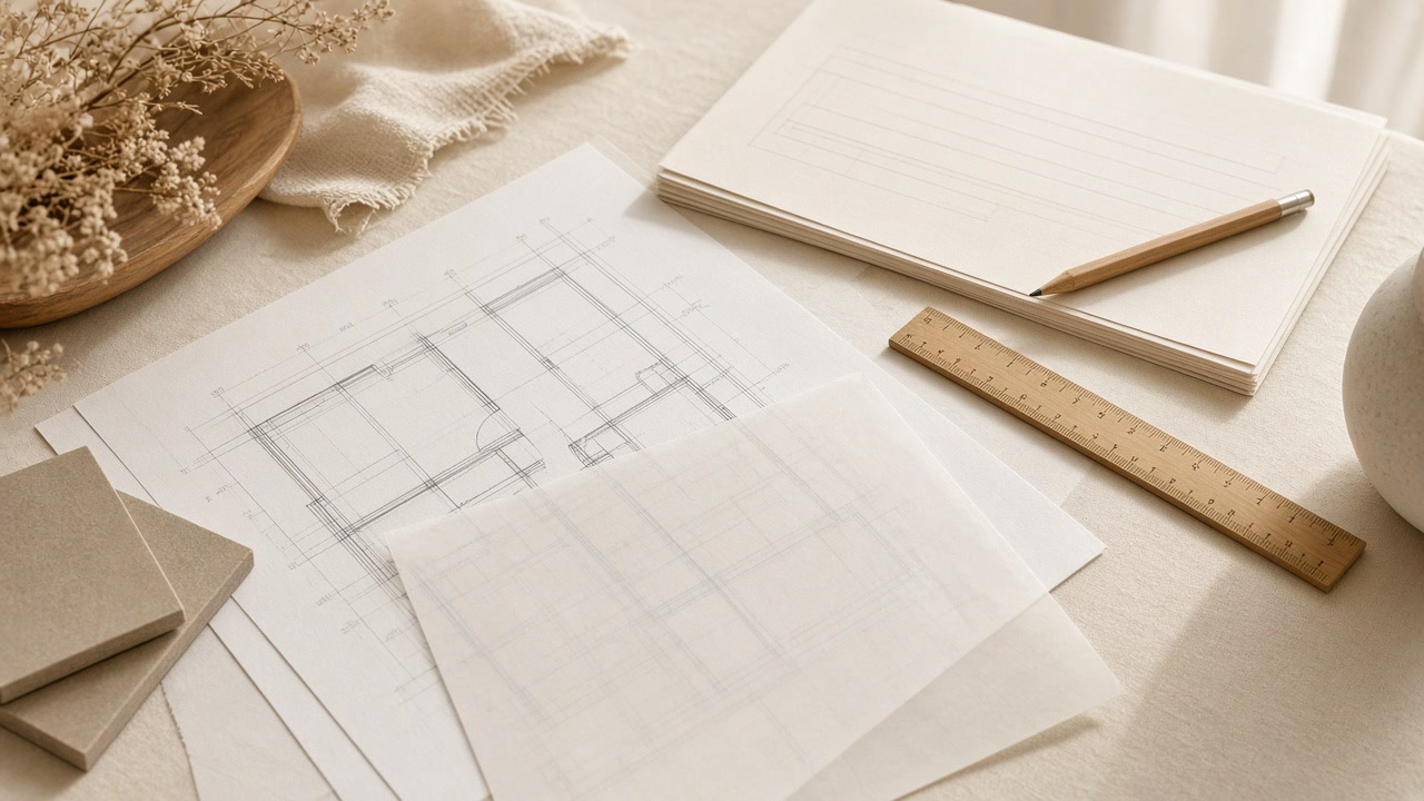 Permit drawings and PBG checklist on a Bali villa project desk