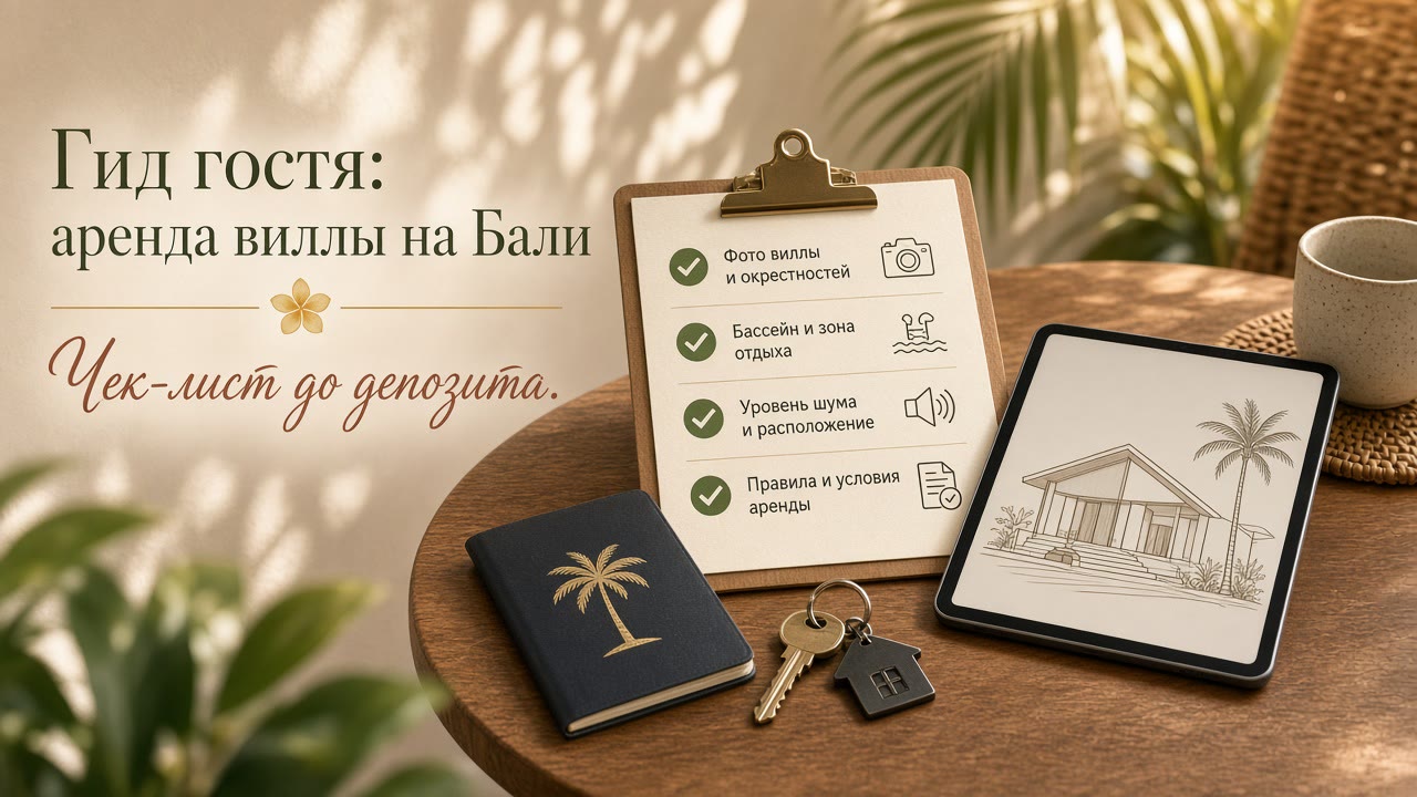 Снять виллу на Бали в 2026: чек-лист гостя до депозита